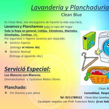 Lavandería y planchaduria CleanBlue
