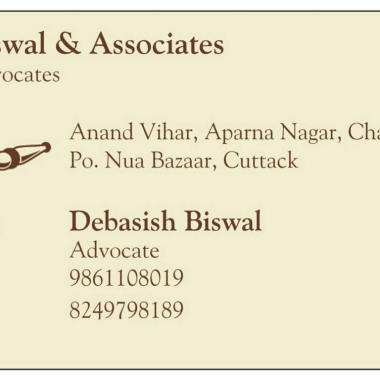 Advocate Lawyer in Cuttack Mr Debasis Biswal Advocate Odisha High Court Cuttack