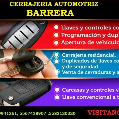 Cerrajeria automotriz barrera