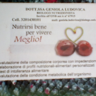 Dott Geniola Ludovica biologo nutrizionista