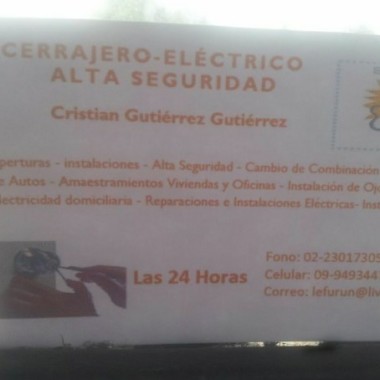 Cerrajero y electrico 24horas