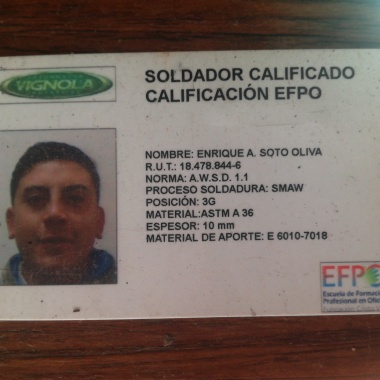 Soldador calificado Enrique