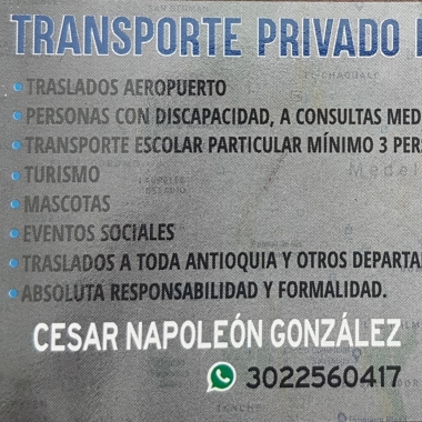 TRASPORTE PRIVADO EJECUTIVO CESAR GONZALEZ