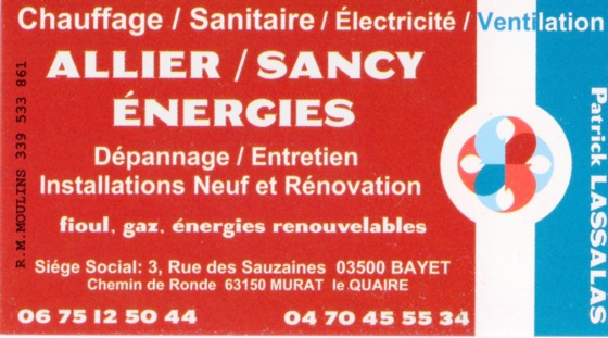 Plombier ALLIER SANCY ENERGIES