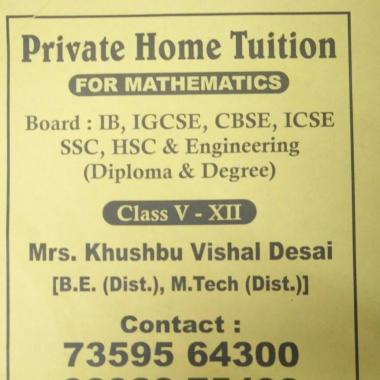 Khushbu private tuition