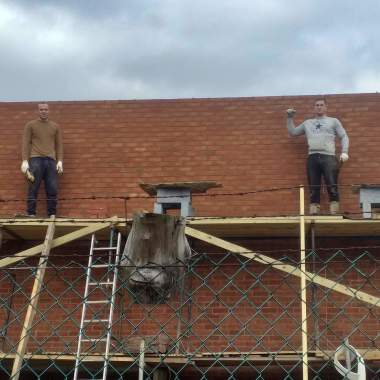 Diamond brick work.