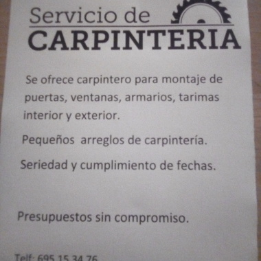 Servicios de carpintería