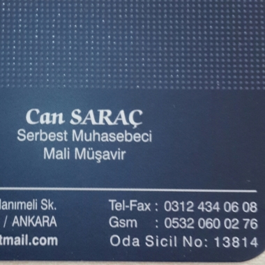 MALİ MÜŞAVİR CAN SARAÇ