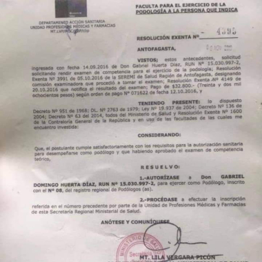 Podólogo clínico profesional  con registracion en la superintendencia de salud fonos:     celular wsp : +56952089357 Clínica :  +56423248863