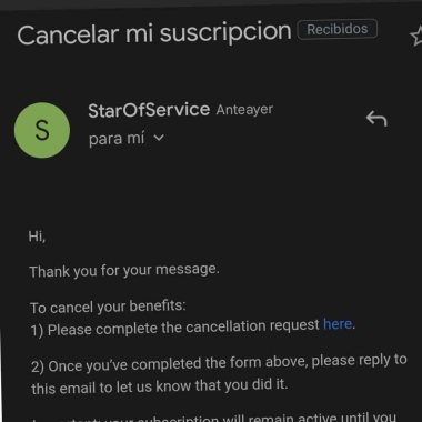 Eliminar mi suscripción desde abril