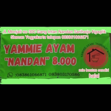 Mie Ayam Nandan 8ribu GOOGLE YAMMIE AYAM NANDAN JALAN MONJALI 30C GANG INTAN SLEMAN YOGYA mie ayam murah enak di yogya mie ayam nandan 30c
